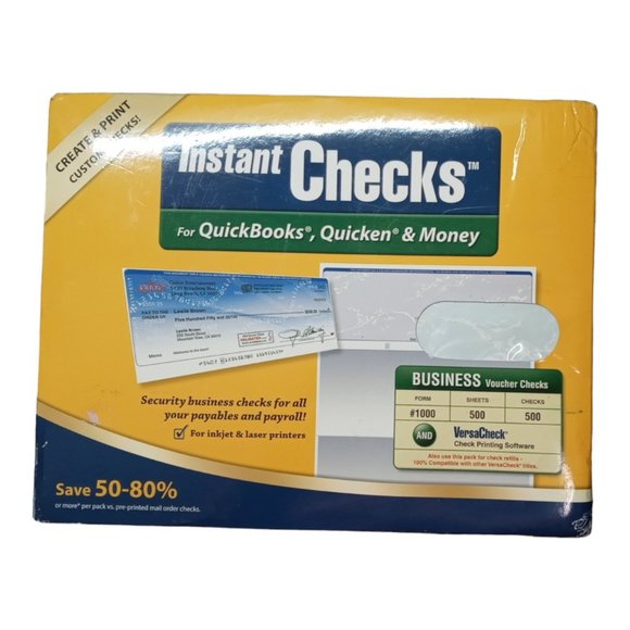 QuickBooks, Quicken & Money Instant Checks Form # 1000 Business Voucher Green Pr - Picture 2 of 9